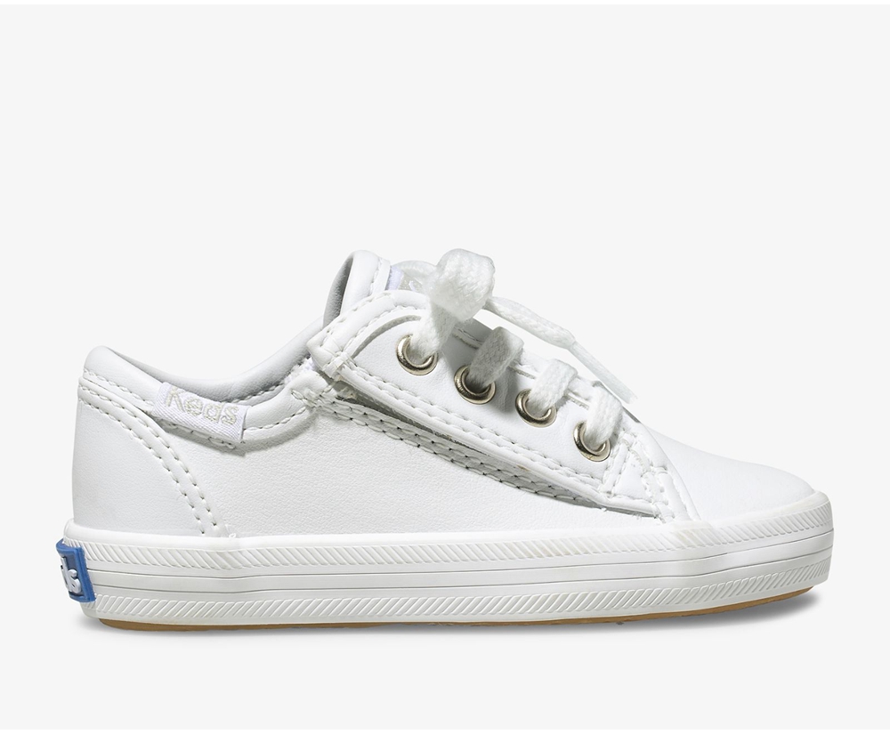 Tenis Keds Niña Blancos - Kickstart Jr. Cuero - 7093-JZBLQ